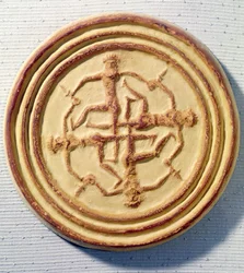Mould depicting four warriors, from Mari, Middle Euphrates